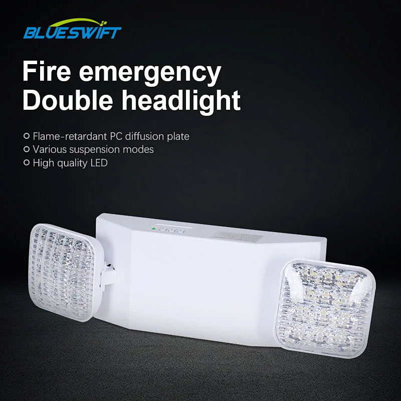 Emergencia de incendios doble faro de emergencia montado en la pared accesorio de respaldo respaldo recargable LED luz de emergencia para el hospital